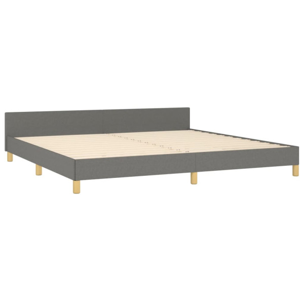 Estrutura cama com cabeceira 200x200 cm tecido cinzento-escuro M 5