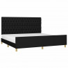 Estrutura de cama com cabeceira 200x200 cm tecido preto 3