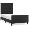 Estructura de cama con cabecero cuero sintético negro 80x200 cm 2