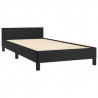 Estructura de cama con cabecero cuero sintético negro 80x200 cm 5