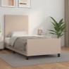 Estructura de cama cabecero cuero sintético capuchino 80x200cm 1
