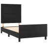Estructura de cama con cabecero cuero sintético negro 100x200cm 4