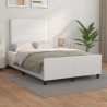 Estrutura cama c/ cabeceira 120x200 cm couro artificial branco 1