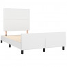 Estrutura cama c/ cabeceira 120x200 cm couro artificial branco 4