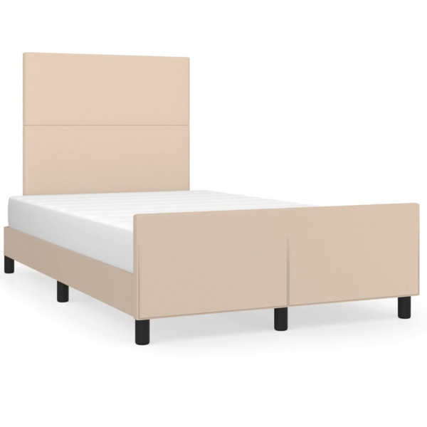 Estrutura cama cabeceira 120x200 cm couro artificial cappuccino M 2