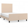 Estructura de cama cabecero cuero sintético capuchino 120x200cm 2