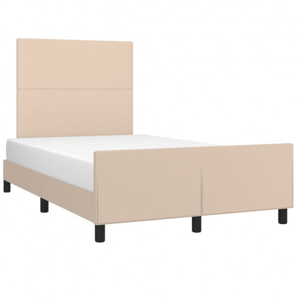 Estructura de cama cabecero cuero sintético capuchino 120x200cm M 3