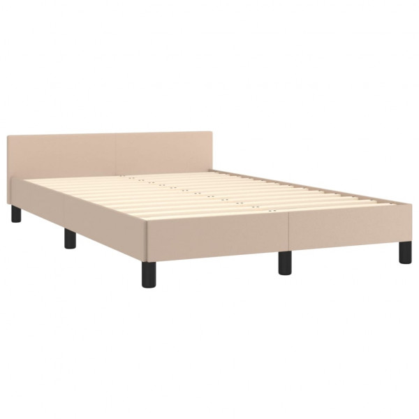 Estrutura cama cabeceira 120x200 cm couro artificial cappuccino M 5