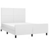 Estructura de cama cabecero cuero sintético blanco 140x190 cm 3