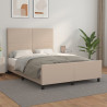 Estructura de cama cabecero cuero sintético capuchino 140x190cm 1