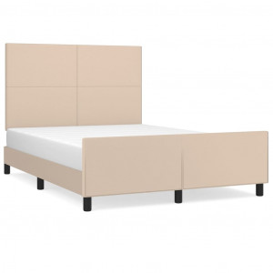 Estrutura cama c/ cabeceira couro artif. 140x190 cm cappuccino H