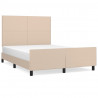 Estrutura cama c/ cabeceira couro artif. 140x190 cm cappuccino 2