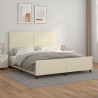 Estructura de cama con cabecero cuero sintético crema 160x200cm 1