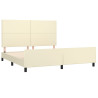 Estrutura de cama com cabeceira couro sintético creme 160x200cm 4