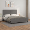 Estructura de cama con cabecero cuero sintético gris 160x200cm 1