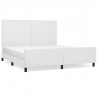 Estrutura cama c/ cabeceira 180x200 cm couro artificial branco 2