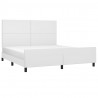 Estrutura cama c/ cabeceira 180x200 cm couro artificial branco 3