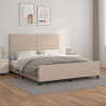 Estrutura cama cabeceira 180x200 cm couro artificial cappuccino 1