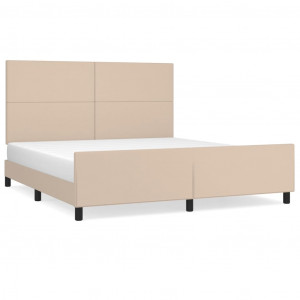 Estructura de cama cabecero cuero sintético capuchino 180x200cm H