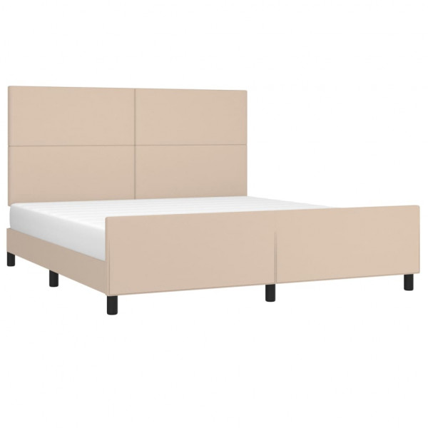 Estructura de cama cabecero cuero sintético capuchino 180x200cm M 3