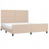 Estrutura cama cabeceira 180x200 cm couro artificial cappuccino 3