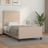 Estrutura cama cabeceira 90x200 cm couro artificial cappuccino 1
