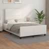 Estructura de cama cabecero cuero sintético blanco 120x200 cm 1