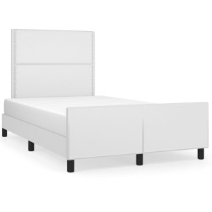 Estrutura cama c/ cabeceira 120x200 cm couro artificial branco H