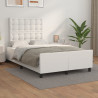 Estrutura cama c/ cabeceira 120x200 cm couro artificial branco 1