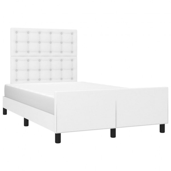 Estrutura cama c/ cabeceira 120x200 cm couro artificial branco M 3