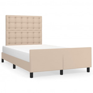 Estrutura cama cabeceira 120x200 cm couro artificial cappuccino H