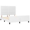 Estructura de cama cabecero cuero sintético blanco 140x190 cm 4