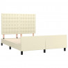 Estructura de cama con cabecero cuero sintético crema 140x190cm 4