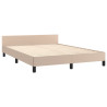 Estrutura cama c/ cabeceira couro artif. 140x190 cm cappuccino 5