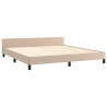 Estrutura cama cabeceira 160x200 cm couro artificial cappuccino 5