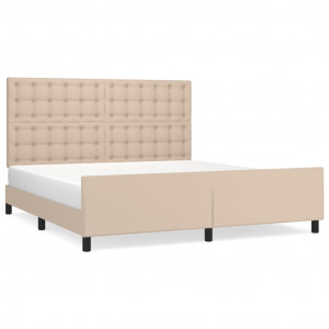 Estrutura cama cabeceira 180x200 cm couro artificial cappuccino H