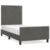 Estructura de cama con cabecero terciopelo gris oscuro 90x190cm 2