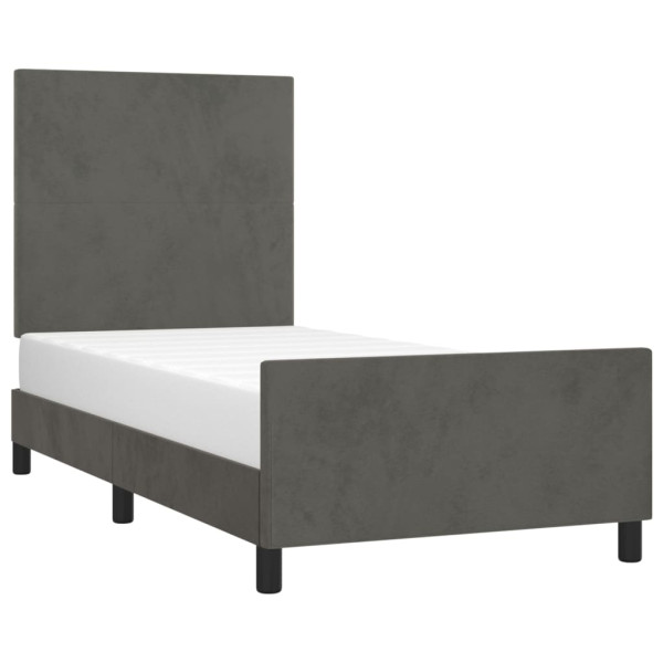 Estructura de cama con cabecero terciopelo gris oscuro 90x190cm M 3