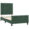 Estrutura de cama sem colchão 90x190 cm veludo verde-escuro 4