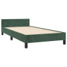 Estrutura de cama sem colchão 100x200 cm veludo verde-escuro 5