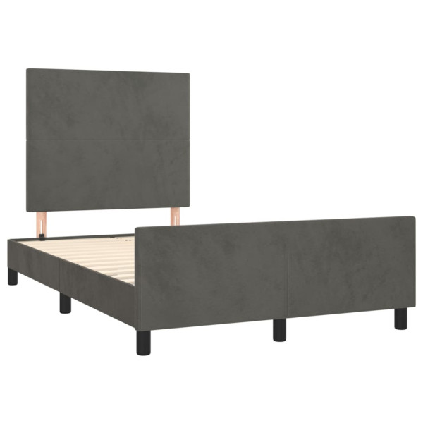 Estructura cama con cabecero terciopelo gris oscuro 120x200 cm M 4