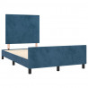 Estructura cama con cabecero terciopelo azul oscuro 120x200cm 4
