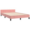 Estructura de cama con cabecero de terciopelo rosa 120x200 cm 5