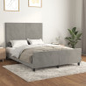 Estructura de cama con cabecero terciopelo gris claro 140x190cm 1