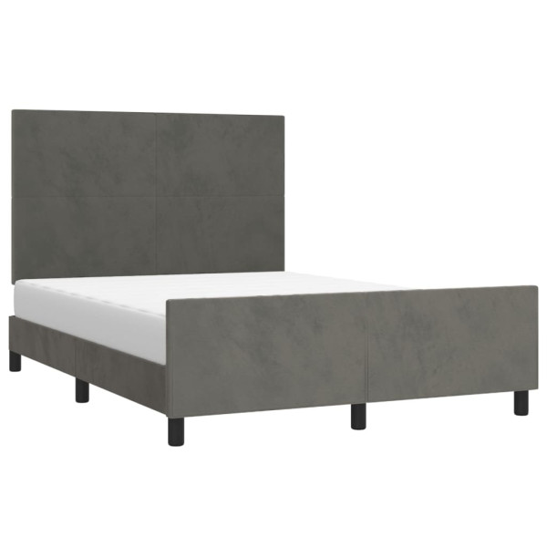 Estrutura de cama sem colchão 140x190 cm veludo cinzento-escuro M 3