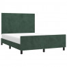 Estrutura de cama sem colchão 140x190 cm veludo verde-escuro 3