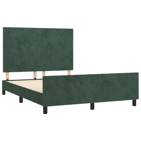 Estructura cama con cabecero terciopelo verde oscuro 140x190 cm M 4