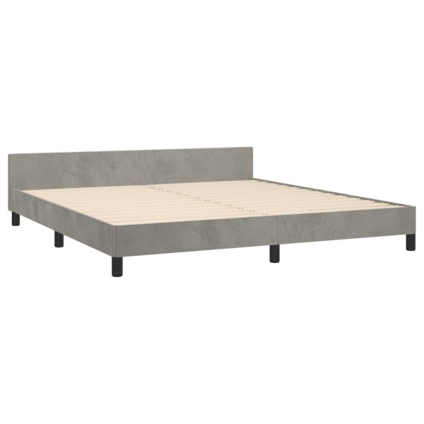 Estructura de cama con cabecero terciopelo gris claro 180x200cm M 5