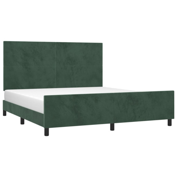 Estructura cama con cabecero terciopelo verde oscuro 180x200 cm M 3