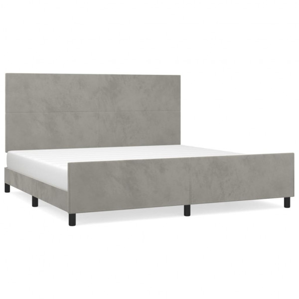 Estructura de cama con cabecero terciopelo gris claro 200x200cm M 2